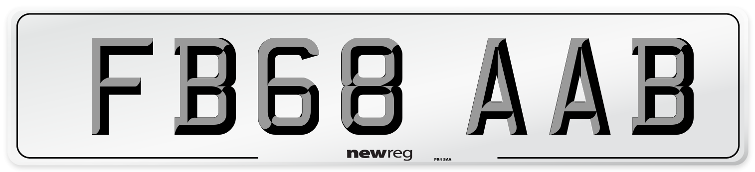 FB68 AAB Number Plate from New Reg